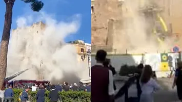 Tragedie la Roma. Un turn medieval s-a prăbușit în timpul renovării, un muncitor român este grav rănit