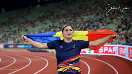 Reacția Biancăi Ghelber, după ce a cucerit aurul în proba de aruncarea ciocanului, la Campionatul European de la Munchen