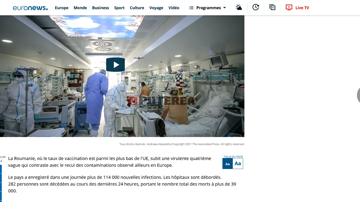 Exclusiv: Euronews umflă de 8 ori cifrele dezastrului Covid 19 din România (video)