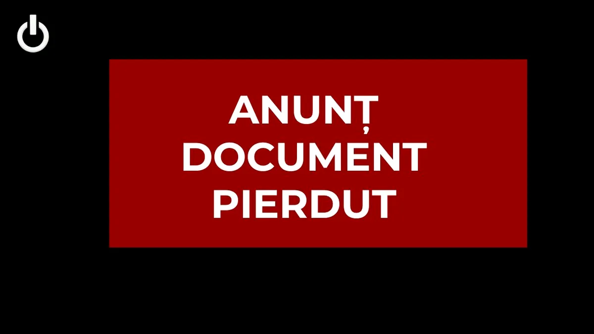 Anunț document pierdut - 25.11.2025