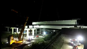 Pod impresionant, de 550 de metri, finalizat pe Lotul 1 al Autostrăzii A7 Ploiești-Buzău: O lucrare de mare complexitate, peste calea ferată și un drum județean