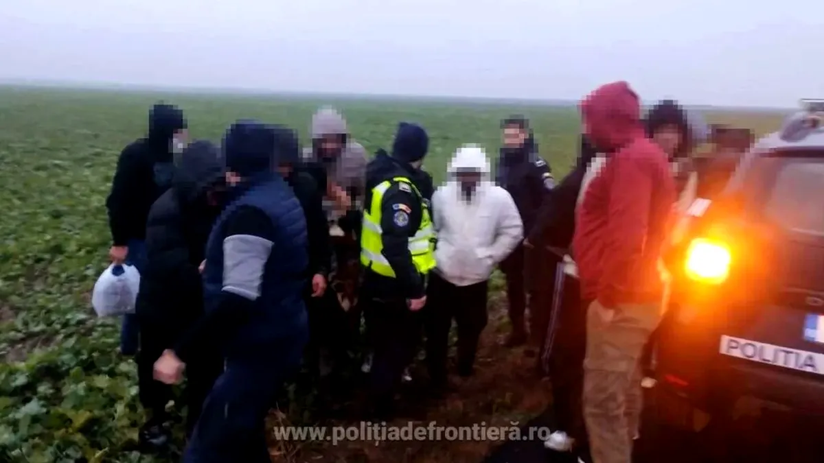 Grup de migranți descoperit pe un câmp din Constanța