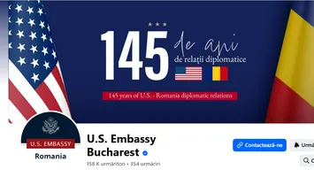 Ambasada SUA la București anunță suspendarea actualizărilor pe Facebook din cauza blocajului bugetar de la Washington