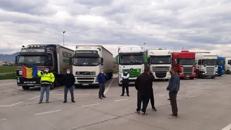 Protest spontan al transportatorilor de mărfuri pe DN 1 A. Principala solicitare către CNAIR (Video)