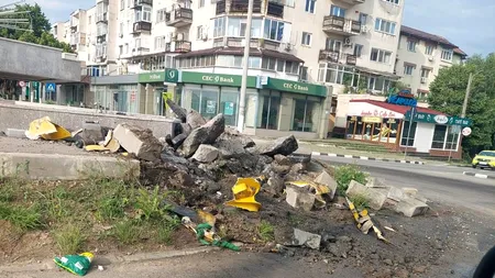 Un șofer turc a făcut prăpăd la Giurgiu, în sensul giratoriu de la Petrom (Foto)