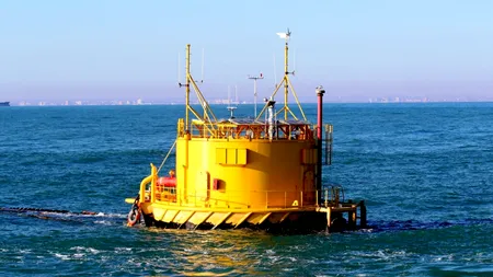 Ce reprezintă construcția galbenă care plutește în largul Mării Negre, în zona Petromidia