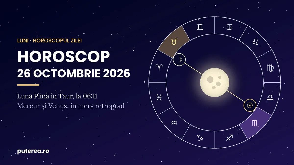 Horoscop 26 octombrie 2026: banii și relațiile vechi revin în discuție la Luna Plină