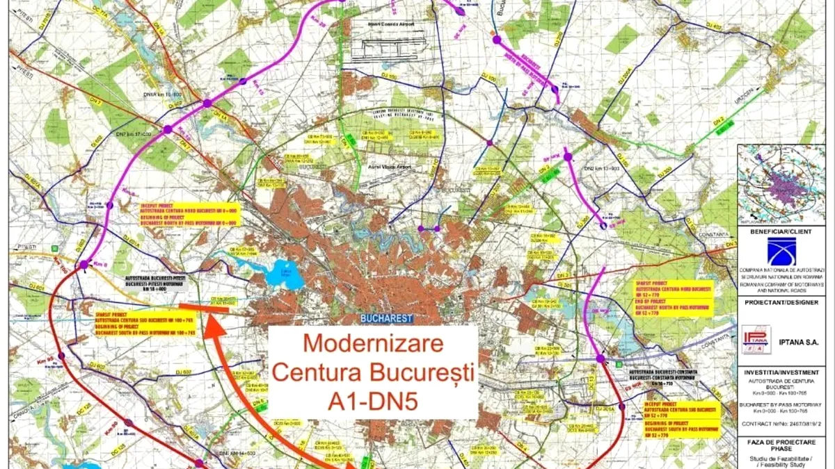 CNAIR: Opt oferte depuse pentru proiectarea şi execuţia loturilor 1 şi 2 din Centura Sud Bucureşti, între A1 şi DN5