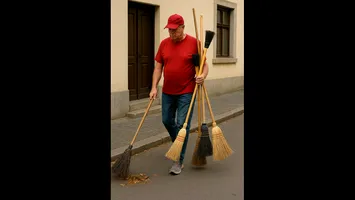Nea Klaus, primul măturător al Sibiului: o carieră târzie, dar glorioasă