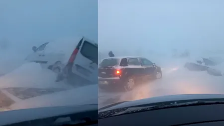 Trafic de coșmar și accidente în județul Vrancea, din cauza condițiilor meteo dificile
