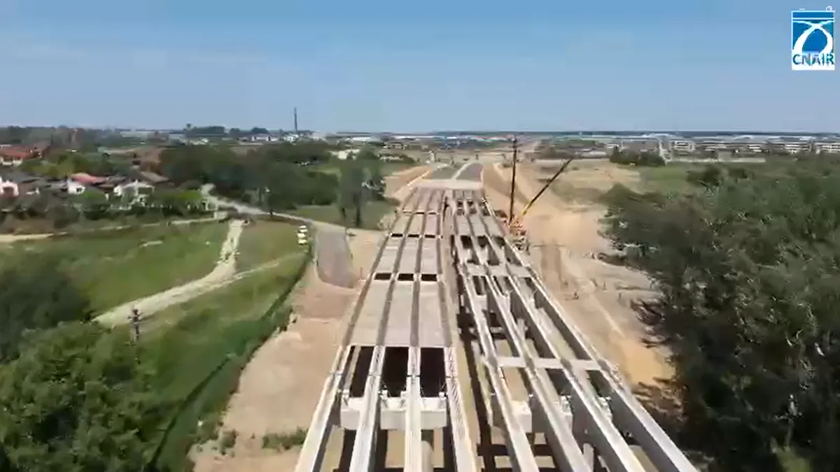 Vești bune de pe lotul 4 al A0 Nord! Umbrărescu și-a întins grinzile spre lacul Cernica (VIDEO)