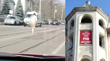 Un bărbat gol-pușcă a fugit din sediul PSD