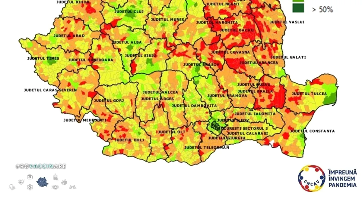 Situația vaccinării în România pe localități