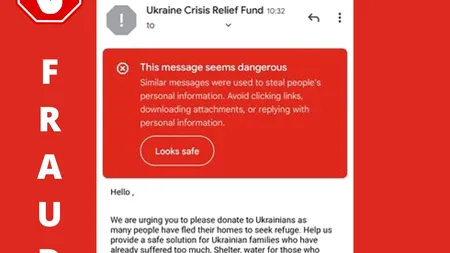 Atenție la mesajele pe care le primiți! Apeluri false de strângere de fonduri pentru refugiații din Ucraina