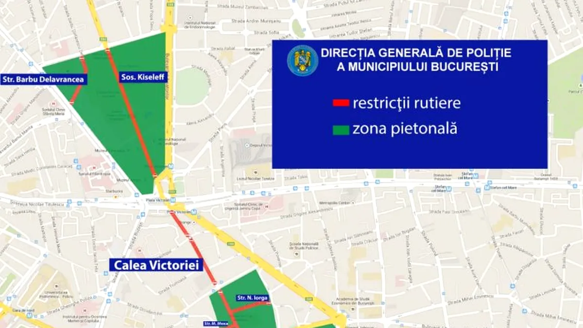 Restricții de circulație în București în zilele de sâmbătă și duminică