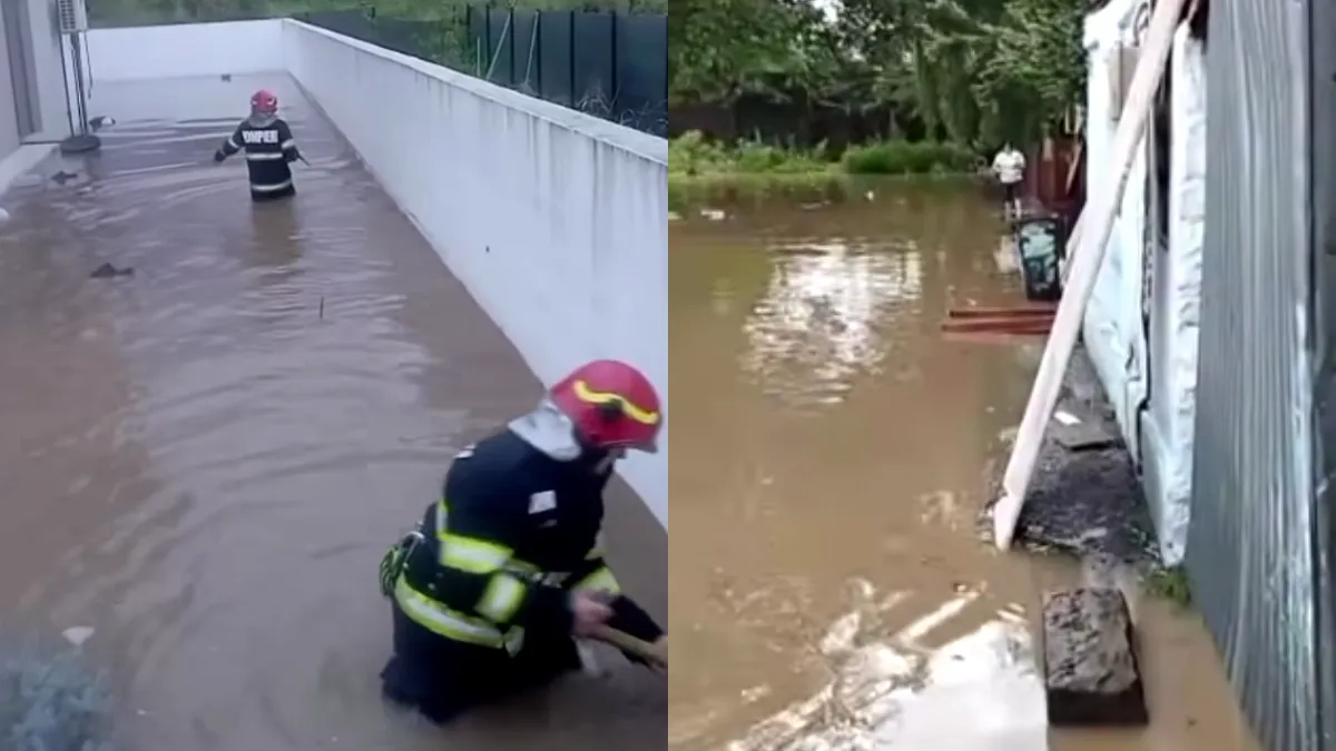 Ploi torențiale în Prahova. Viituri și gospodării inundate în mai multe localități din județ