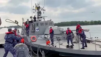Navele „Flotilei Fluviale” din cadrul Forțelor Navale, în marș de instrucție pe Dunăre