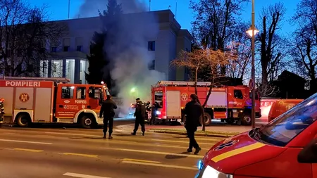 Incident șocant la Ambasada Rusiei din București. O mașină a intrat în gardul ambasadei