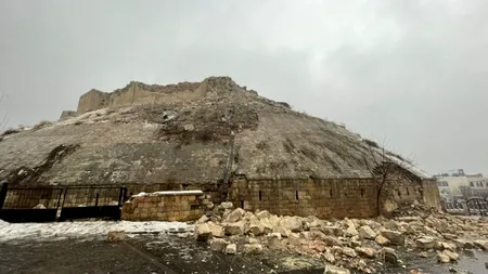 Castelul Gaziantep, vechi de 2000 de ani, grav avariat de cutremur (video)