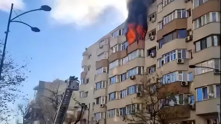 Incendiu puternic pe Calea Dorobanți din București