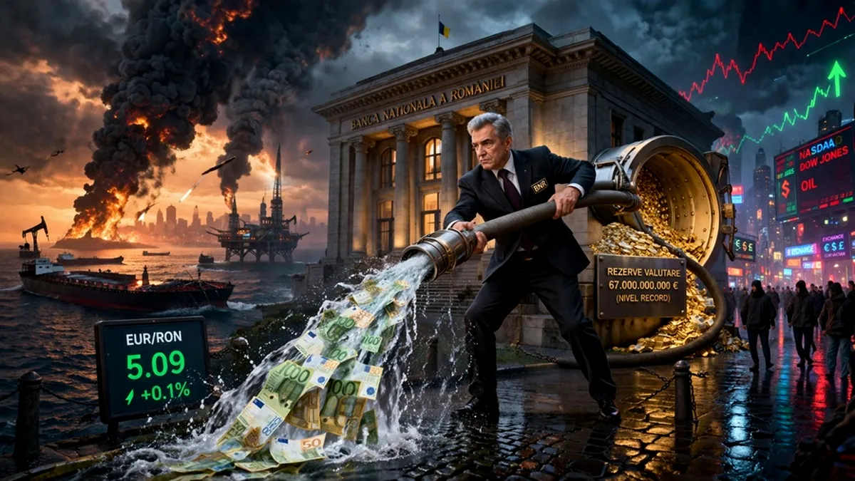 Leul pare calm. În spate, BNR trage tare de volan