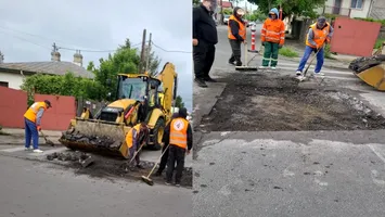 Intervenție de urgență pentru siguranța traficului rutier, pe strada Munții Carpați