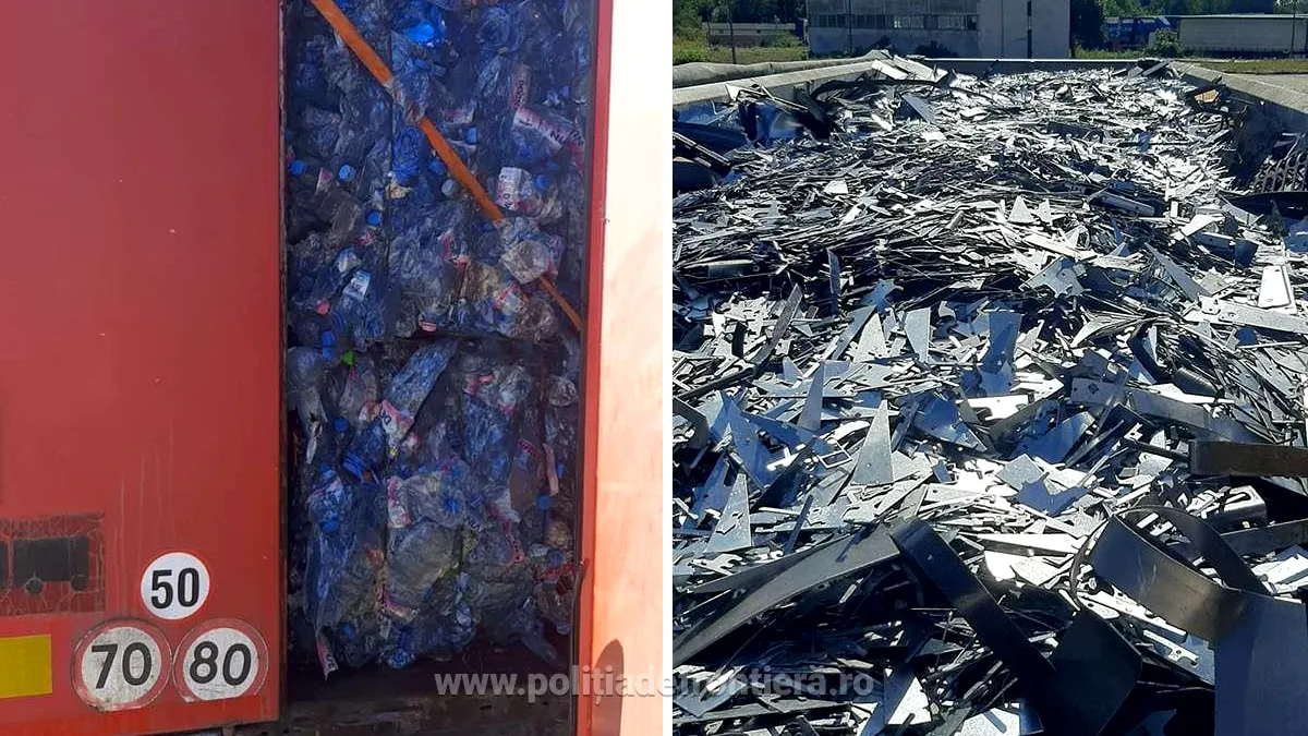 Deșeuri din metal și plastic, oprite la granița cu Bulgaria. Cele peste 37 de tone aveau ca destinație județele Buzău și Călărași