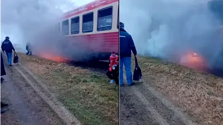 Călătorie de coșmar, un tren a luat foc în mers în vestul țării. Pasagerii au sărit din vagoane să se salveze (VIDEO)