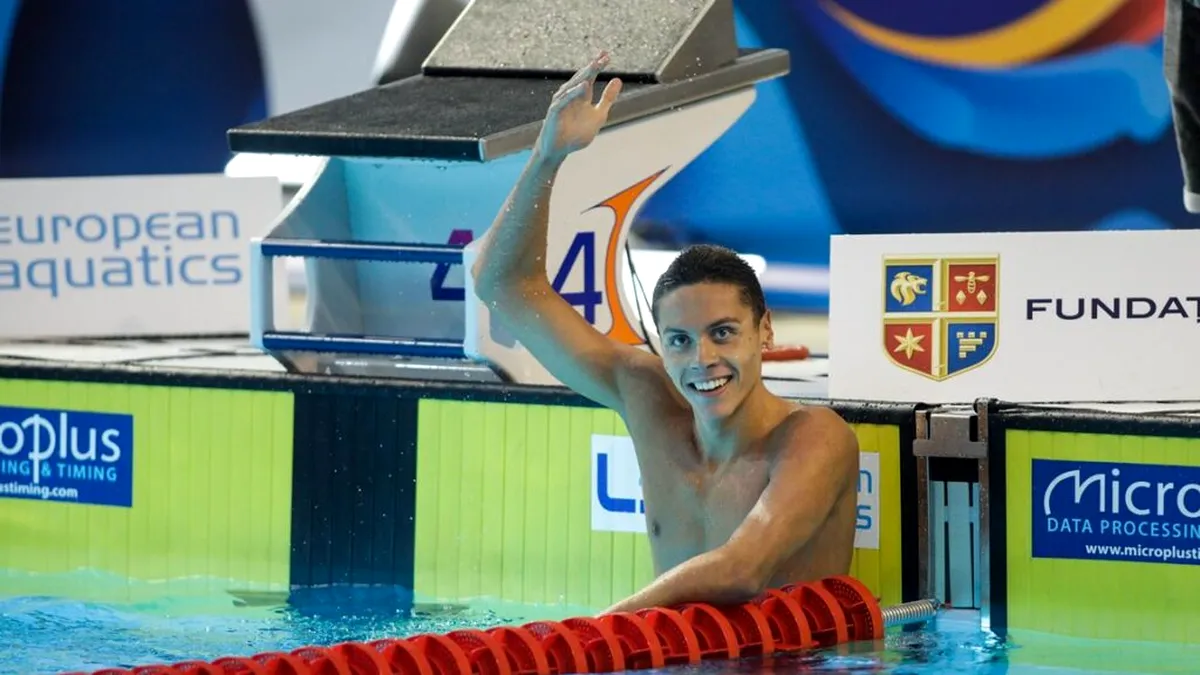 David Popovici a doborât recordul mondial în proba de 100 de metri liber și a cucerit aurul la Campionatul European de natație