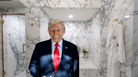 Renovare de lux la Casa Albă, marca Trump. Cum arată baia cu aur masiv și marmură alb-negru