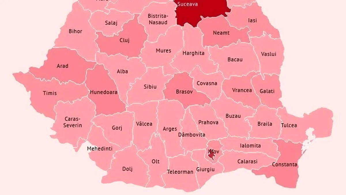 Bilanțul epidemiei în România. În ce județe a scăzut numărul infecțiilor
