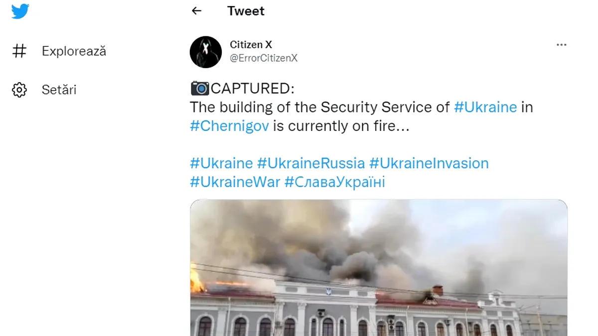 Clădirea Serviciului de Securitate din Kiev este în flăcări (Video)