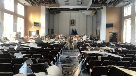 Clădirea administrației ruse din Donețk, bombardată de ucraineni