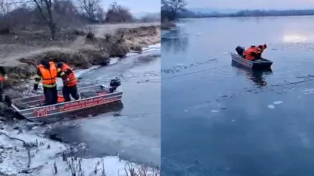 Misiune de salvare contracronometru în Olt. Doi bărbați au căzut în râu, în timp ce se aflau la pescuit (VIDEO)
