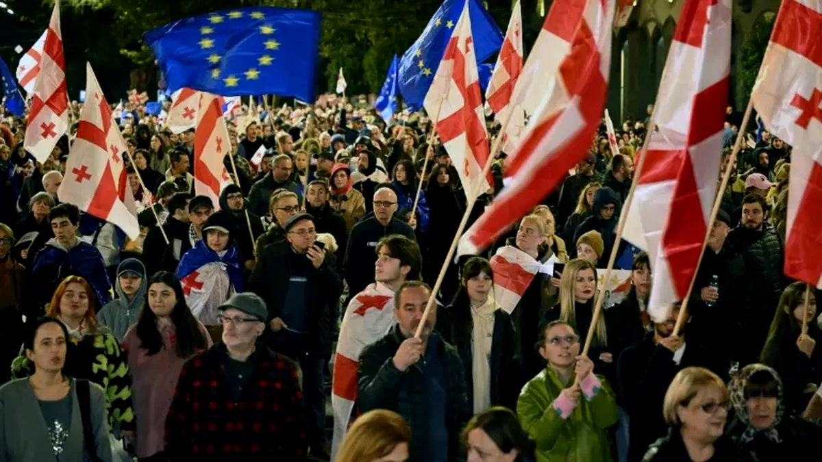 Georgia - o națiune capturată de manipulările rusești: ample manifestații pro-Europa