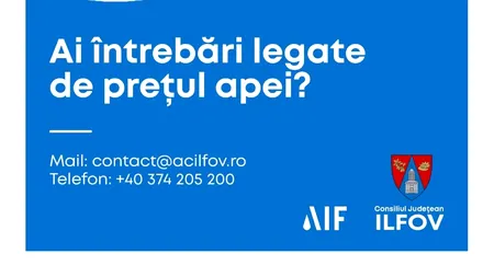 Apă Ilfov răspunde întrebărilor publicului consumator
