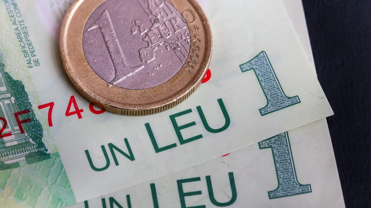 Leul a continuat deprecierea, marți, la cursul oficial