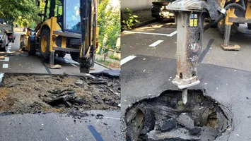 Carosabil surpat pe strada Constantin Anastasiu din Sectorul 5: intervenție de urgență pentru remediere