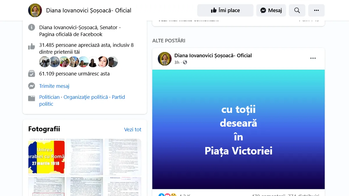 Senatoarea Șoșoacă invită bucureștenii la un nou protest în Piața Victoriei