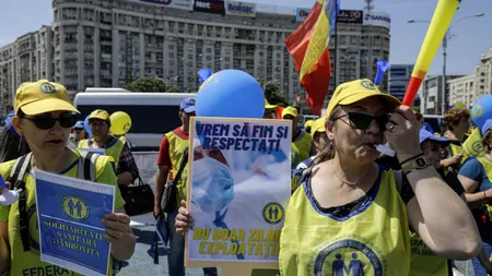 Piața Victoriei, ocupată din nou de sindicaliștii din sănătate