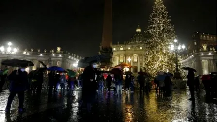 Bradul de Crăciun din Vatican a fost luminat de sărbători
