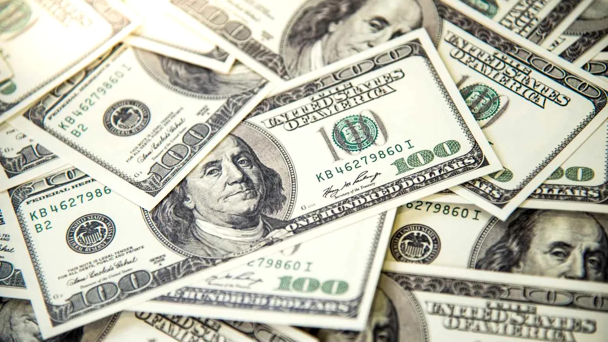 Moneda națională s-a apreciat puternic, față de dolarul american, la cursul BNR