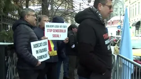 Protest al angajaților din termocentrale în fața Înaltei Curți de Casație şi Justiție