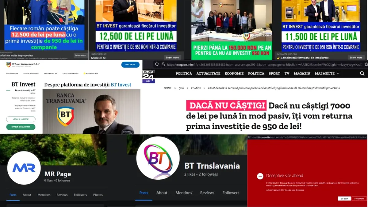 Oportunități înșelătoare de investiții sub numele unei mari bănci din România