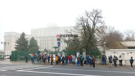 Protest anemic anti - certificat verde în fața Parlamentului (galerie foto)