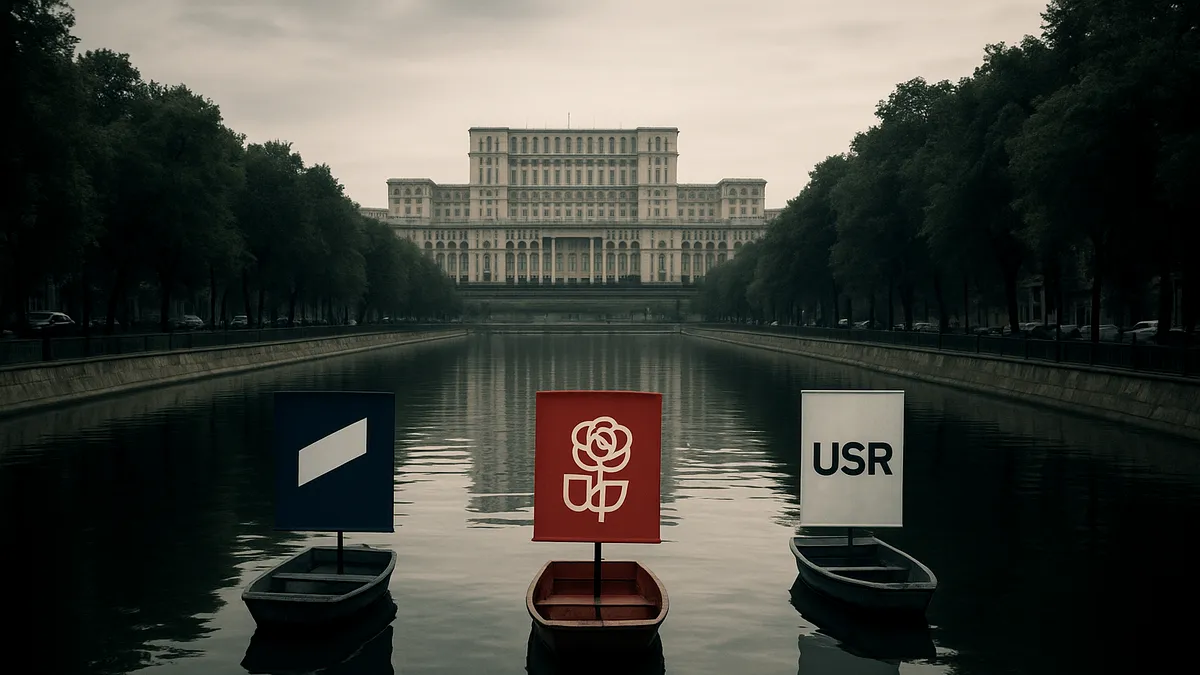 Bucureștiul oglindit: trei bărci, același fluviu