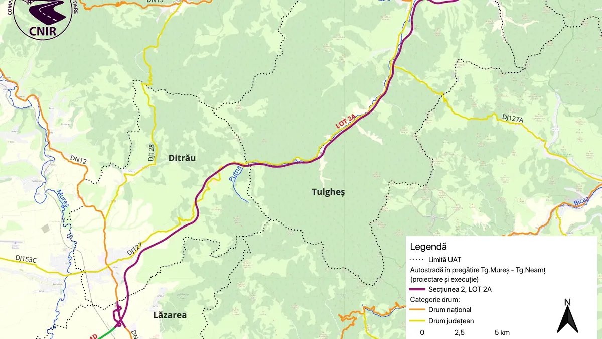 S-a lansat licitația pentru proiectarea și execuția celui mai lung lot al Autostrăzii ,,Unirii”- A 8