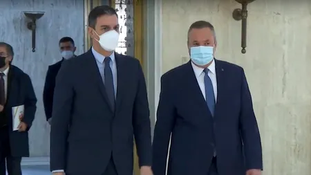 Premierul Spaniei, Pedro Sanchez, a fost primit la Palatul Victoria de Nicolae Ciucă (Video)