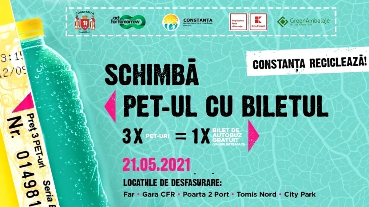 Primul oraș din România unde transportul public e plătit cu deșeuri: „Schimbă PET-ul cu biletul”