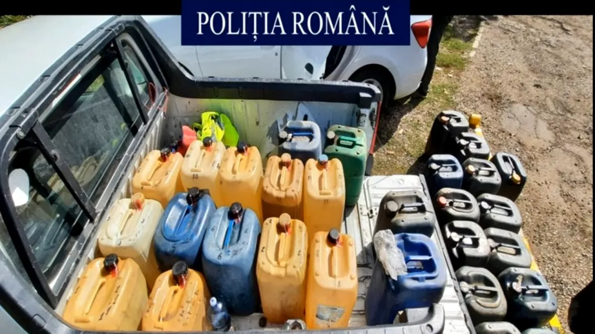 Poliția a capturat o grupare de hoți de carburanți din Galați și Vrancea. La domiciliile hoților, 6,5 tone de carburanți